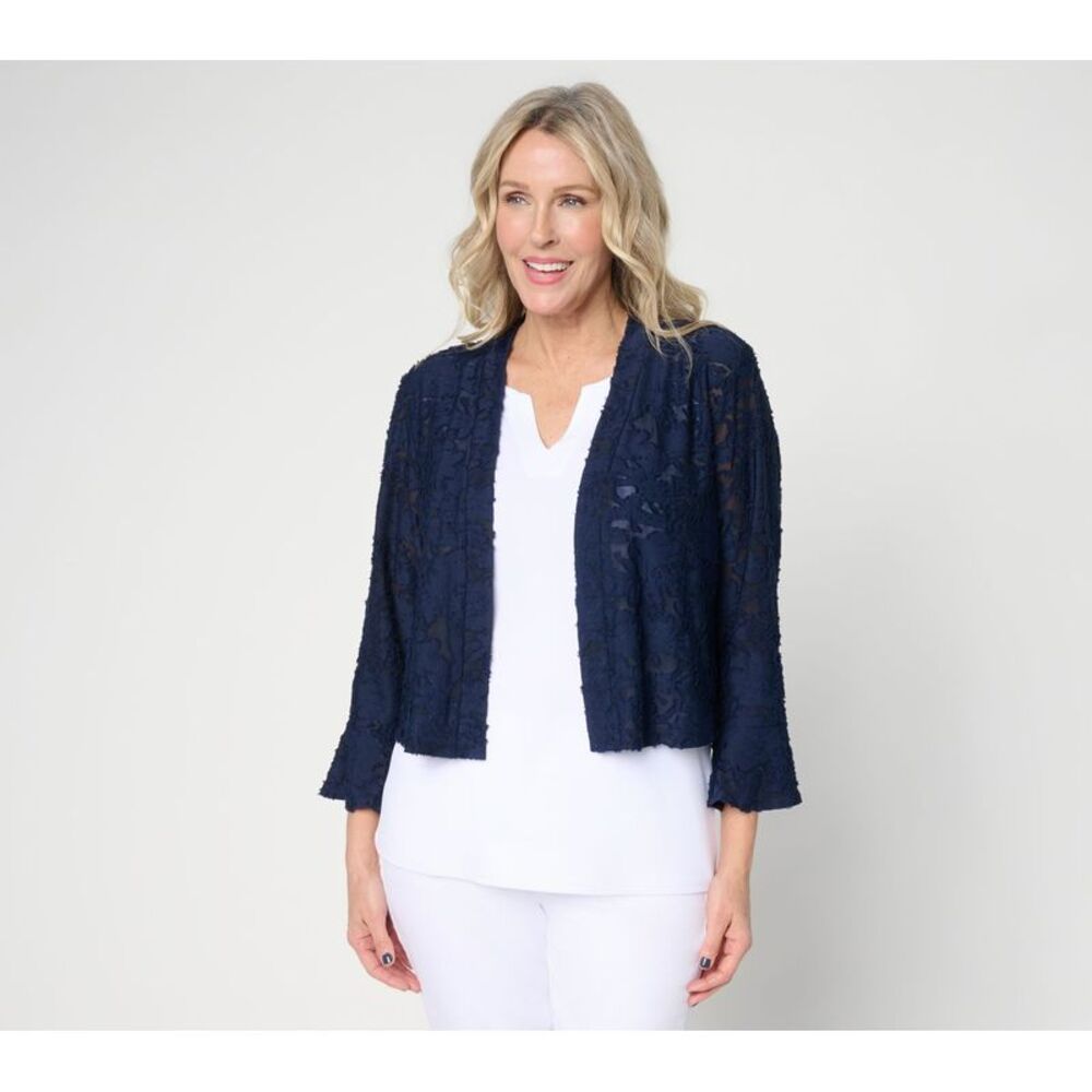 Susan Graver Women's Top Sweater Sz L Make Your Selection: Burnout Blue A745614